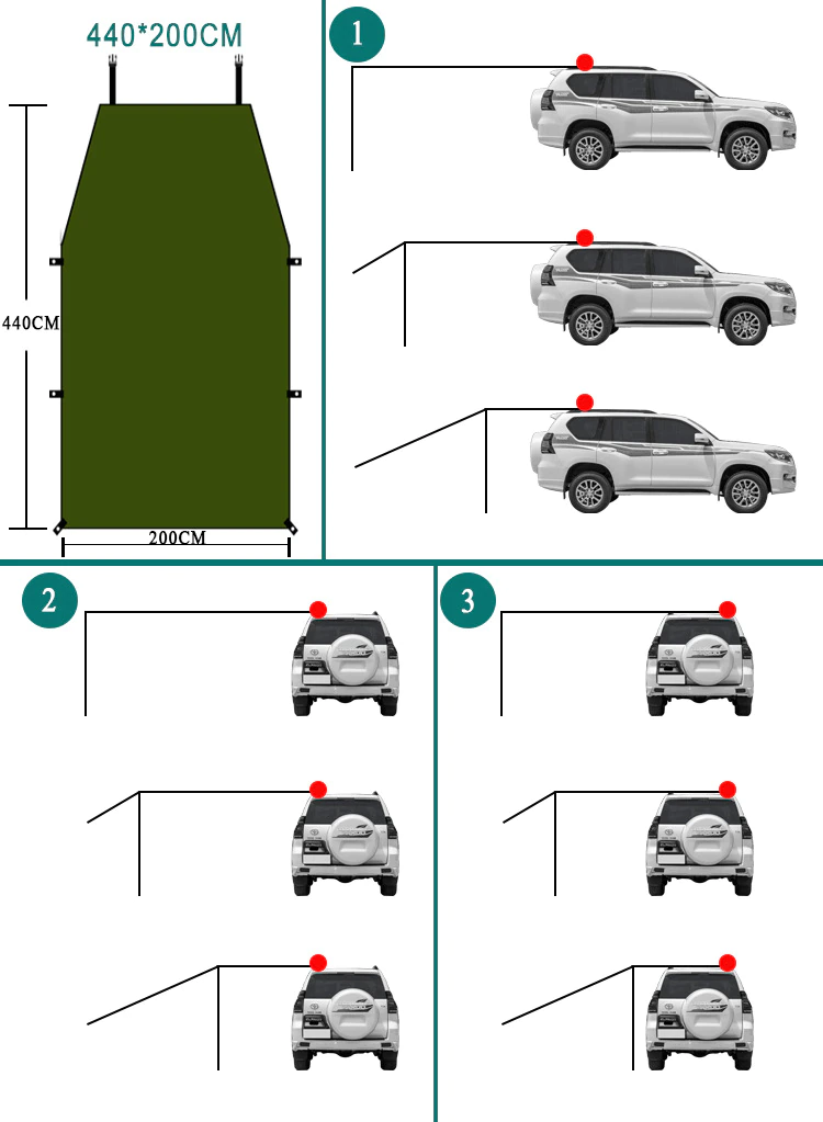 Cheap Goat Tents Car Camping Side Awning SUV Car Side Tent Outdoor Off road Vehicle Sun Shelter Self driving Car Canopy Beach Fishing Pergola Tents 